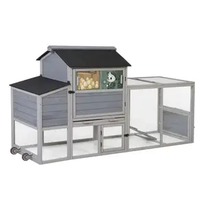 Coziwow 82"L Outdoor Chicken Coop on Wheels