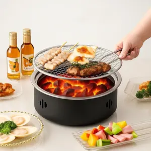 Stainless Steel Charcoal Grill Rack, Portable Charcoal BBQ Oven, Outdoor Camping and Indoor Meat Grilling, Essential for Family Gatherings