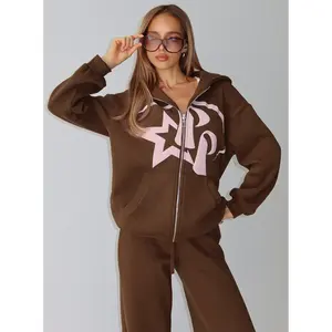Princess Polly Stargirl Zip Through Jumper Brown