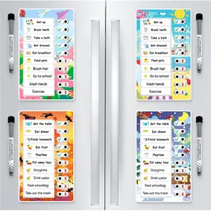 Chore Chart for  Multiple  Morning Bedtime Routine Chart Visual Schedule  Routine Checklist Dry Erase   Responsibility board (Four Seasons)