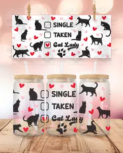 Valentine's Day - Single Taken Cat Lady UVDTF Wrap