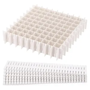 40PCS Grid Drawer Dividers, Adjustable Drawer Organizer for Socks, Underwear, Lingerie, Makeup, Bedroom Office Kitchen Storage