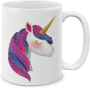 11Oz Washable Funny Quote Unicorn Ceramic Coffee Mug - Custom Character, Novelty Animal, Quirky, Personalizable Mugs, Kitchenware Drinkware, Novelty Gift for Friend, Unique Birthday Present for Daughter, Custom Character Mugs