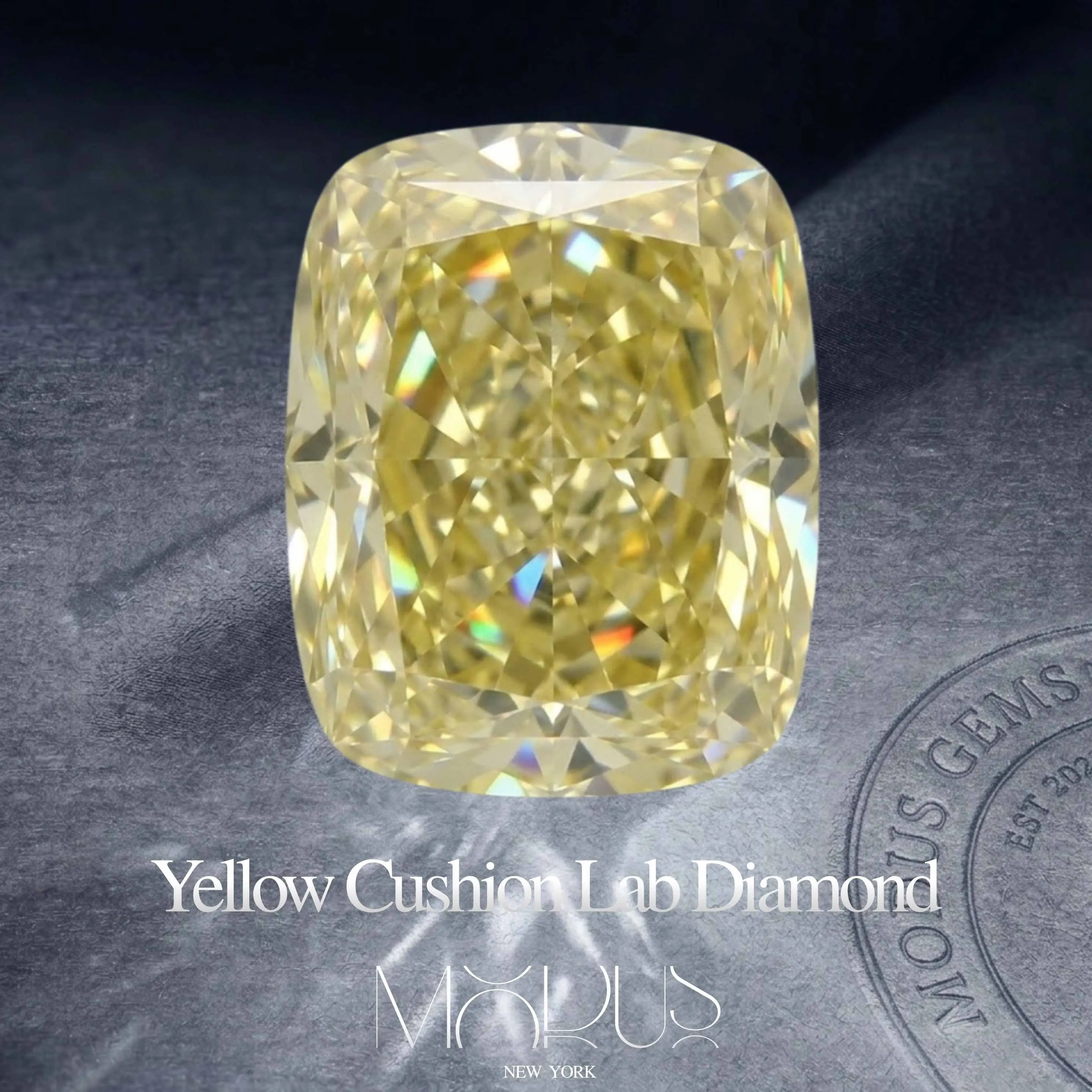 1 Ct Cushion Crushed ice Cut Yellow Lab Grown Diamond IGI Certified Premium Loose Gemstone