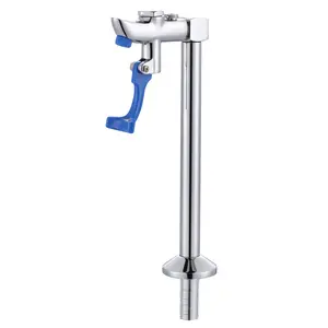 WOWOW Stainless Steel Vintage Commercial Kitchen Faucet, 9-Inch Push-Back Single-Hole Deck Mount Pedestal Model with Adjustable Flow, Faucet Attachment for Self-Service Water Station, Commercial Kitchen Faucets