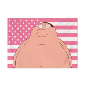 Peter Griffin Album Cover Tapestry Funny Tapestries Durable Man Cave Wall Flag for College Dorm Room Decor Outdoor Party Banner Tree Design 30x40 Inch