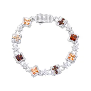 UCCIYO Star Orange Flowing Light Bracelet【#B470】Bracelet UCCIYO 18k Gold-Plated Lab-Created Moissanite Chain Bracelet S925 Sterling Silver