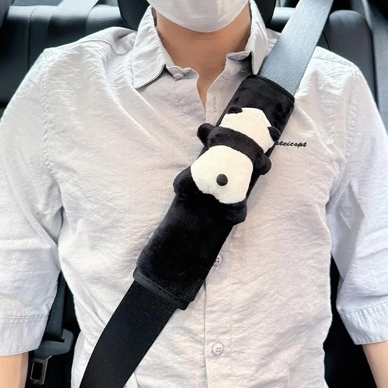 Cute Panda Design Car Seat Belt Shoulder Pad, Creative Cute Panda Decoration, Car Interior Seat Belt Shoulder Anti-leakage Protective Cover, Car Interior Accessory, Car Accessories