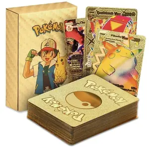 55pcs Pokemon Card Foil Gold Pack Cards Tcg Gx Vmax Gx Card Charizard Rare