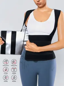 Women's Sweat Enhancing Waist Cincher Short Sleeve Top, High-Waisted Abdominal Control for Running & Training, Sauna Effect Shaper, Workout Tops, Sweat Sauna Suit