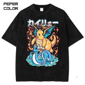 Vintage PXDragonite Graphic T-Shirt, PKM Anime Shirt, Anime Vintage T-Shirt, Stylish Crew Neck Short Sleeve T-Shirt, Unisex Streetwear shirt, Gift for Him Her, Gift for fans