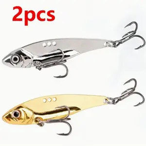 2-Pack Stainless Steel Fishing Lures, Sinkable Metal Baits, Swim Bait Design, Ideal for Bass and Stripers, Silver and, Outdoor Fly Fishing, Fishing Lure Set, Fishing Equipment, Fishing Gear