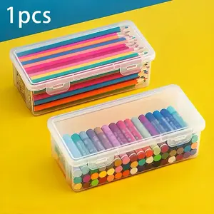 Clear Pencil Case Plastic Pencil Box for Office School Classroom