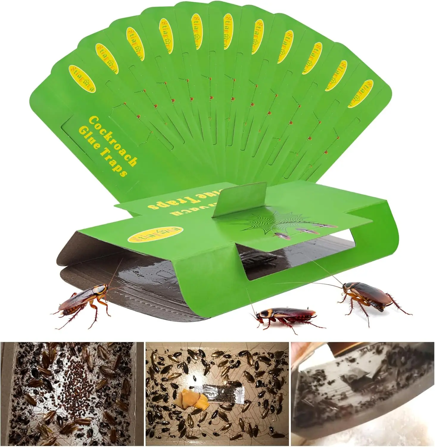 18 Pcs Cockroach Killer Indoors Home Roach Traps Indoor with Bait, Roach Killer Indoor Infestation Cockroach Trap Sticky Traps for Insects