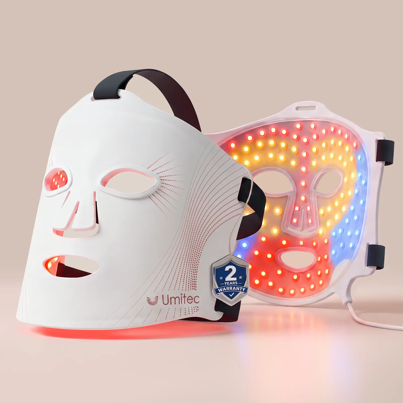 ZoneCraft LED Red Light Therapy Face Mask with Eye Pads, 4 Modes, 10-Minute Timer, Remote Control, 4000mAh Rechargeable Battery, Batteries Included, Head Strap, Storage Bag, for Adults, Radiant Glow, Perfect Gift for Home & Office Use