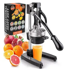 Exprimidor de Naranjas de metal y acero inoxidable. Resistente, manual, con terminacion de grado comercial