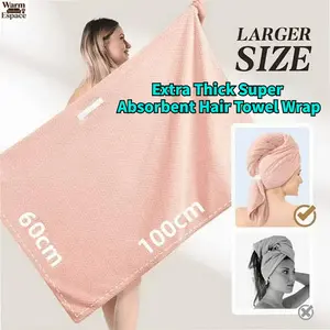 Extra Thick Super Absorbent Hair Towel Wrap, Quick Dry Bath Towel for Long Hair, Absorbent Drying Towel