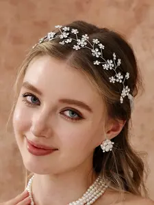 Elegant Rhinestone Bridal Headband, Bohemian Wedding Hair Accessory, Fashion Jewelry for Bridesmaids, Perfect for Special Occasions