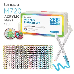Acrylic Paint Markers, 36-288 Colors, Soft Brush Tips, Auto Ink Control, Waterproof, Fast Drying, UV Resistant, Ideal for Rock Art, Canvas, Wood, Eggs, DIY Crafts