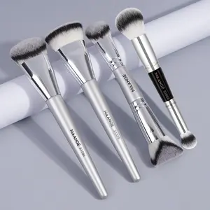 Professional Makeup Brush Set, 4 Counts/set Soft Bristles Makeup Brushes for Foundation & Powder, Makeup Accessories
