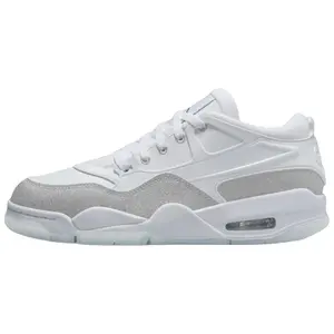 Air Jordan 4 Retro Low Women's Basketball Shoes in White Metallic Silver with Comfort and Traction Trending Shoes, House White Official Shoes to Get / Maison Mihara Verifiable, with credentials and supporting global authentication
