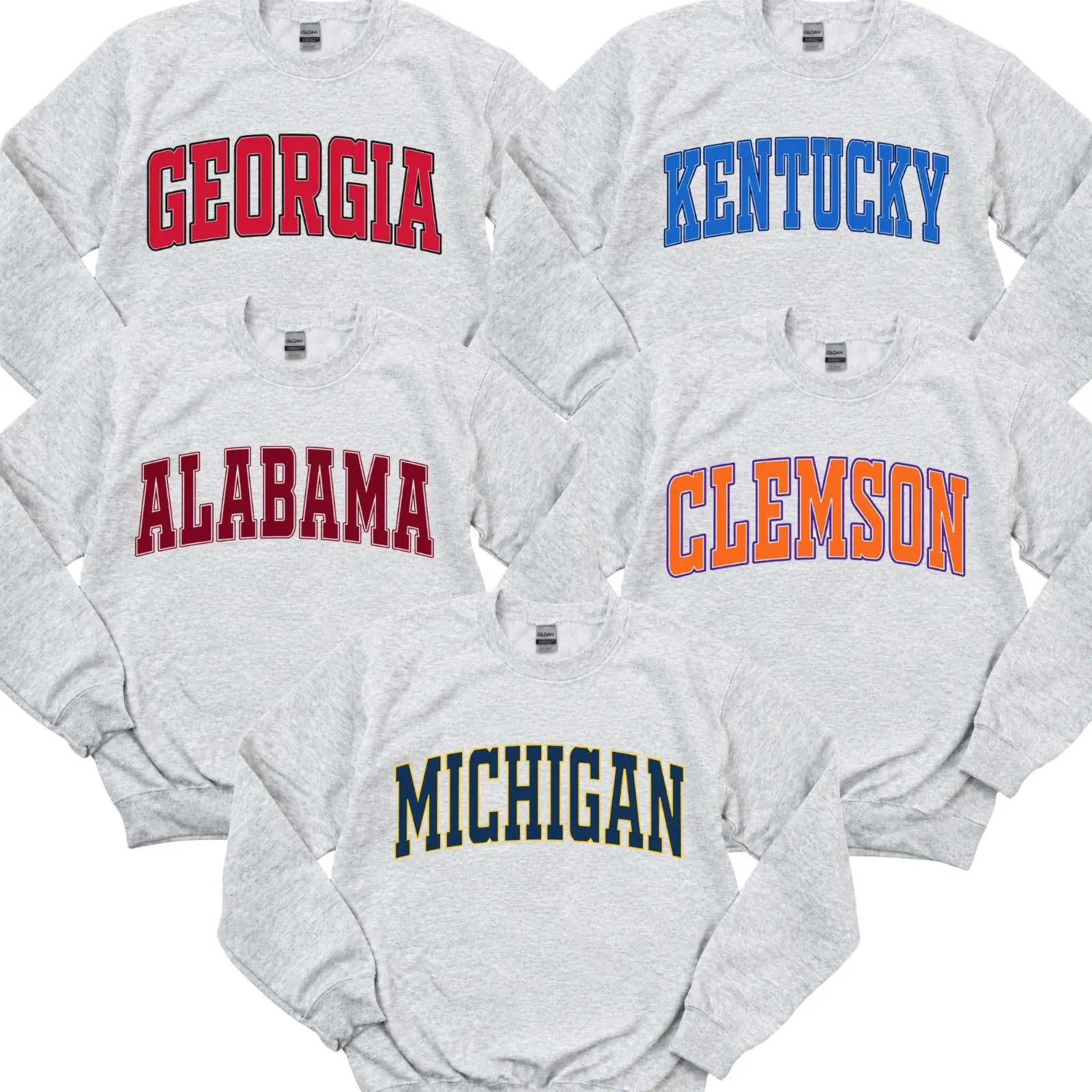 Vintage Unisex College Ash Grey Pullover Sweatshirt,  Ideal For Casual Wear Cotton Fit Top Womenswear  Printed Fabric Crewneck