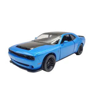 KINSMART 2023 Dodge Challenger SRT Demon 170 Die Cast Model Car Blue 1:40 Scale Pull Back & Go Action Openable Doors Officially Licensed
