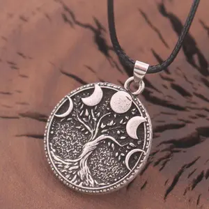 Tree of Life Pendant Necklace Sun Moon Totem Necklace Men's and Women's Daily Wear Gift