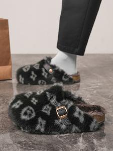 Women Men High-Quality Faux Fur Slippers, Anti-Slip Warm Outdoor Shoes, Casual Fashion Winter Boots, Perfect Gift Choice