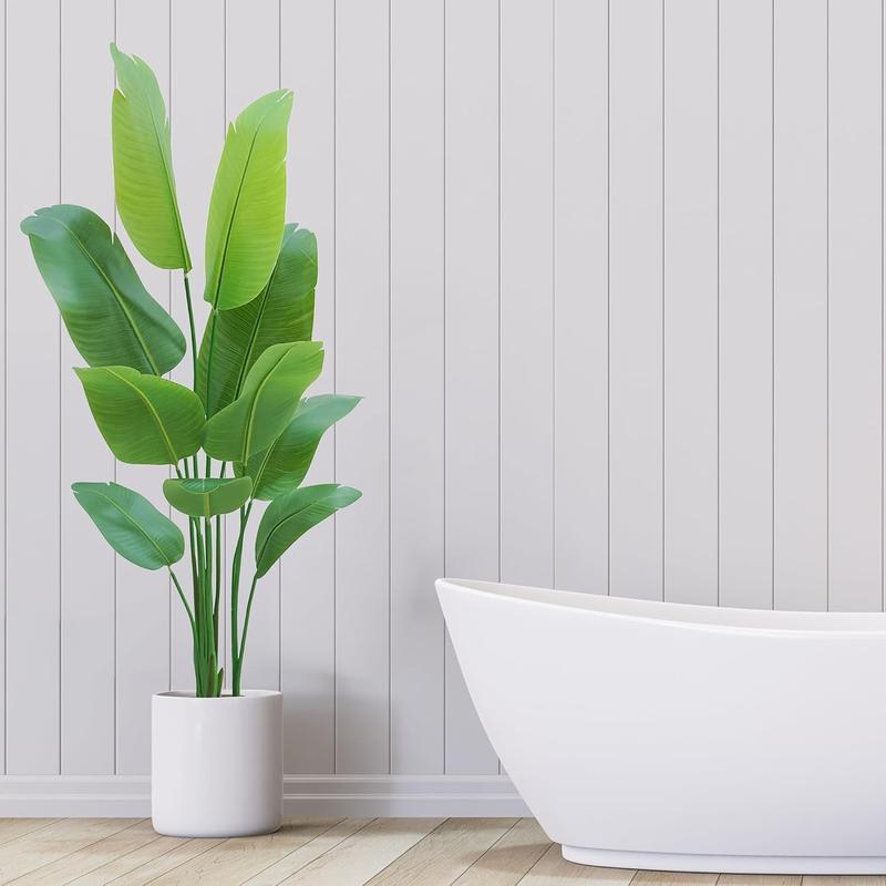 fake bird of paradise 5.3 Foot banana leaf plant, 63 inches faux banana leaf treefor Indoors and Outdoors,Faux Palm Tree with Plastic Pot for Office and Home Decor