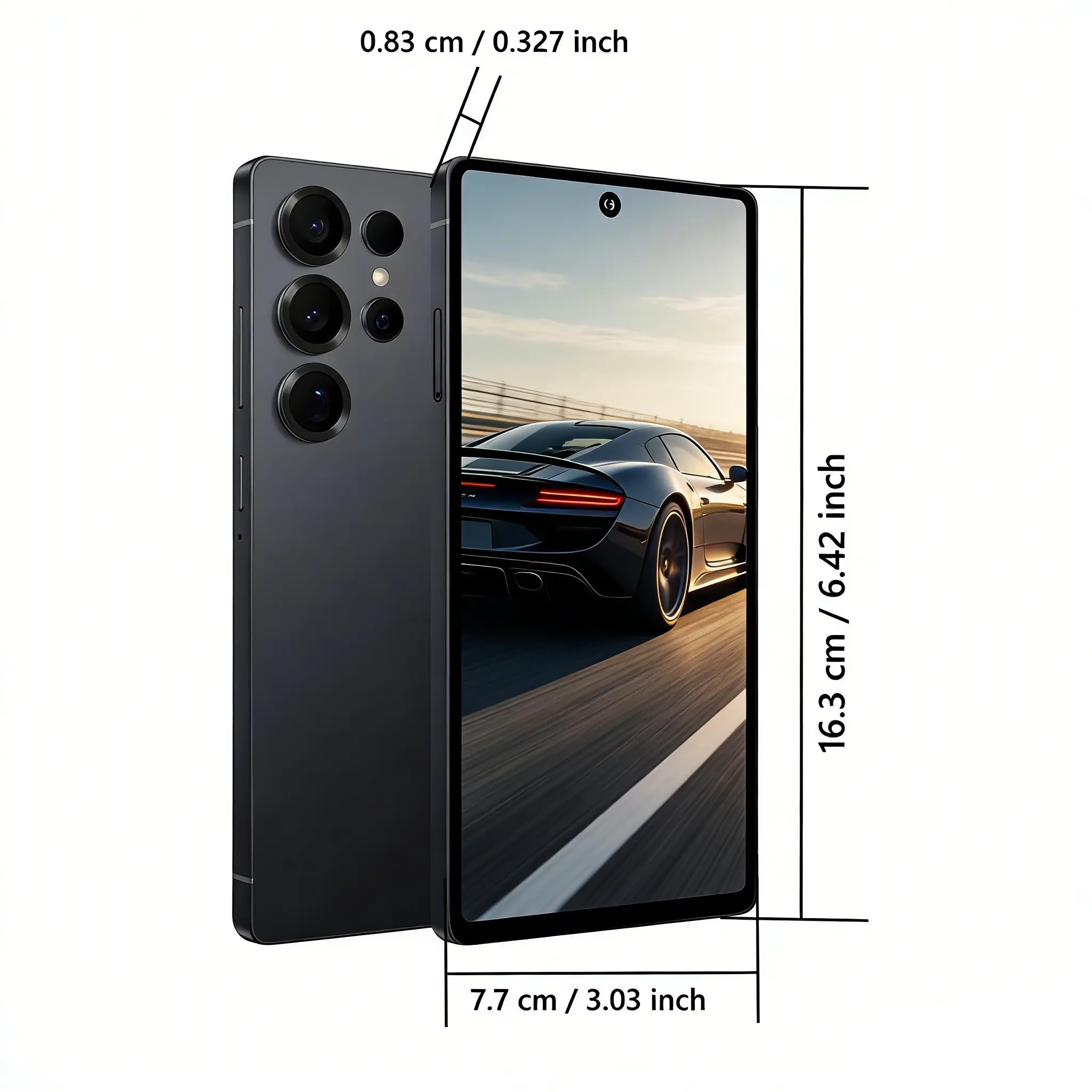 Fuffi スマートフォン本体 ブラック FUFFI 6.8 Inch Smart Phone, 4+64GB / 6+128GB ROM,Unlocked Phone