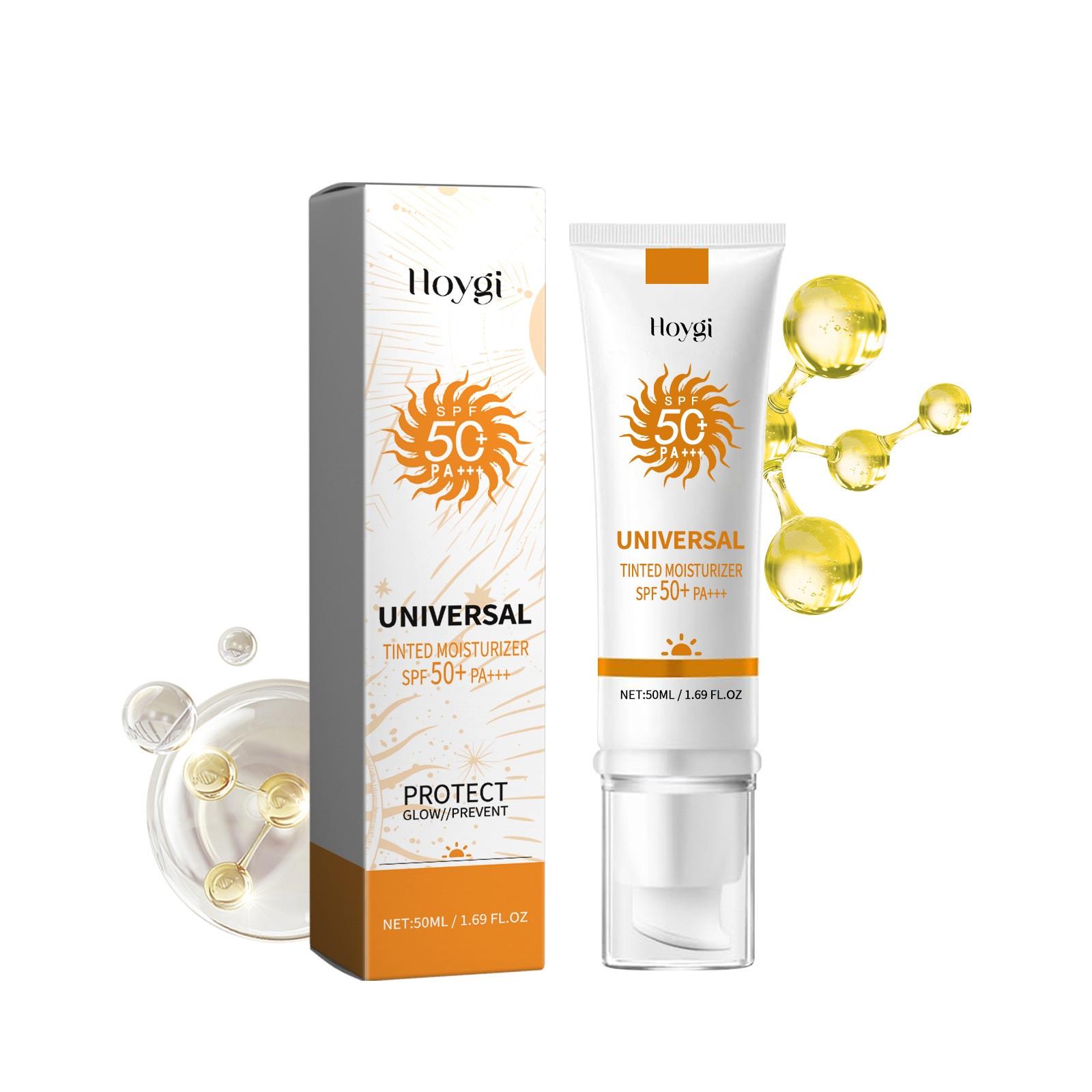 Sunscreen to prevent sunburn and tanning, Universal Tinted Face Moisturizer Sunscreen, SPF 50 PA, Water Resistant And N