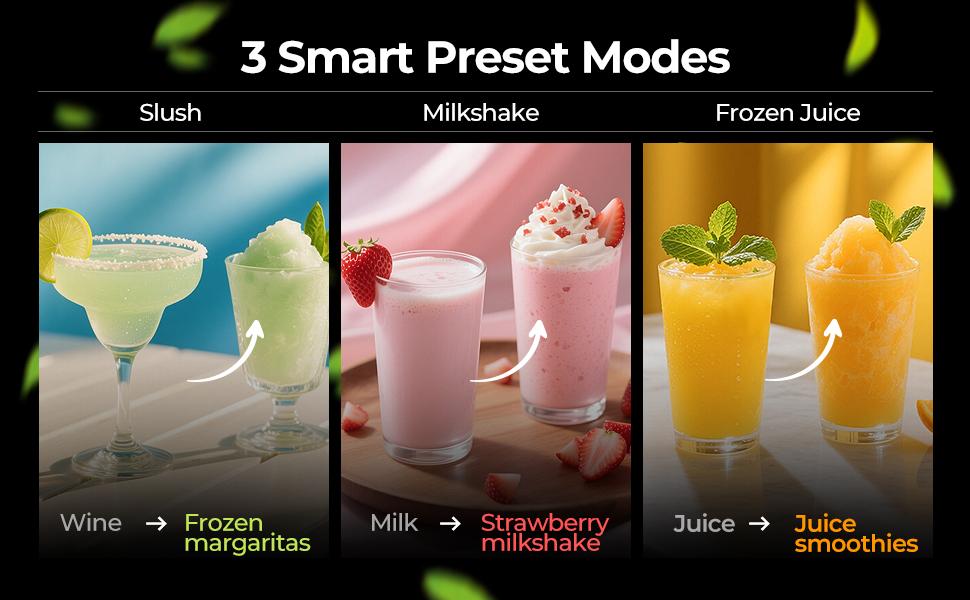 COWSAR Slushie Machine with Self-Cleaning, 3 Preset Programs Slushie Maker, Professional Slushy Machine for Home, No Ice Needed Frozen Drink Maker for Margaritas & Milkshakes Smoothie