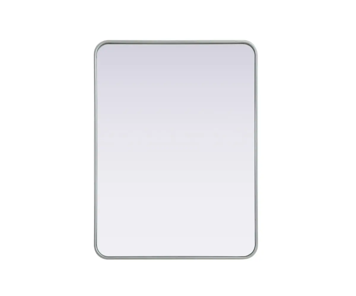 360 Stand Smooth Reflective Modern Extended Depth Wall Mirror - Model MR8A2736SIL, 27x36 in, Elegant Contour Metal Rectangle Design, Wall-Mounted Home Decor, Silver, Elegant Wall-Mounted Mirrors
