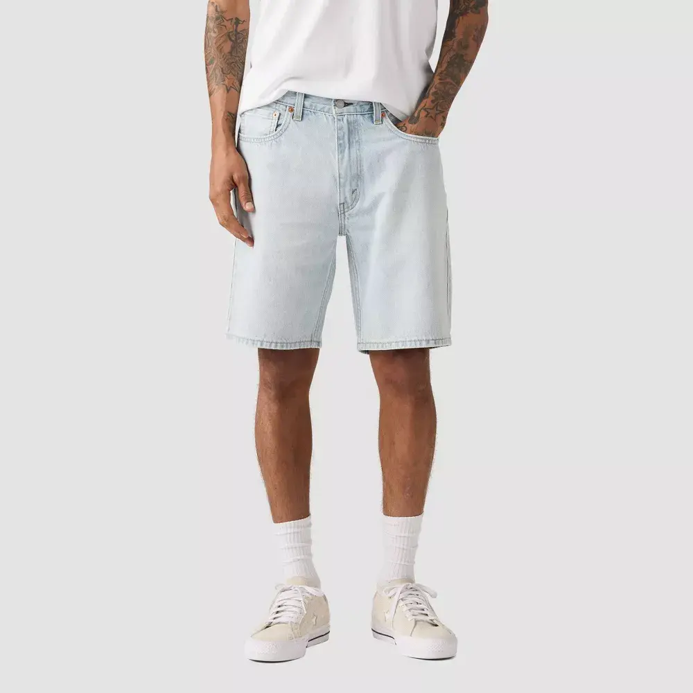 Levi's Men's 454 Relaxed Fit 10" Low Rise Cotton Denim Shorts, Light Blue, Menswear, Zipper, Pocket, Size 30