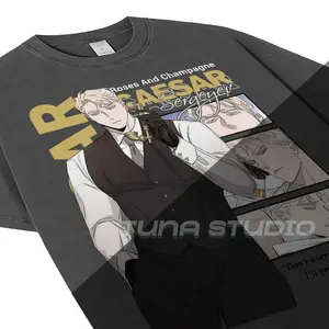 Roses and Champagne Caesar Manhwa Shirt, Korean BL Comic Novels Graphic Print T-shirt Sweatshirt Hoodie Gift For Fan Fabric Top