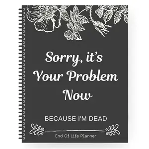 Black End-of-Life Planner, Binder Organizer, Guide to Final Arrangement Workbook Organizer Notebook as I Leave