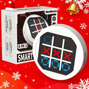 4 in 1 Electronic Tic Tac Toe Game, Portable Handheld Puzzle Game Console, Travel Games for Kids & Adults, Educational Board Games