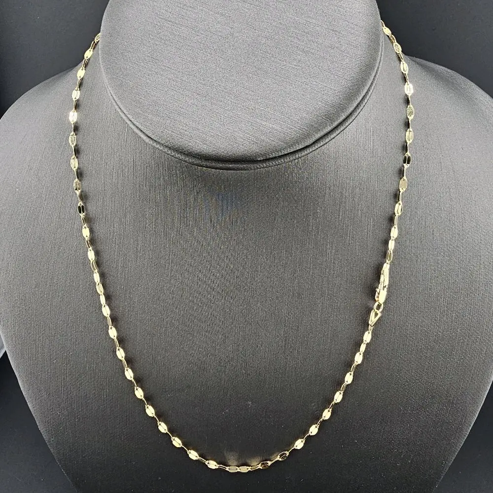 14k Gold Chain, 18" Length, 1mm Thickness, Everyday Wear Jewelry