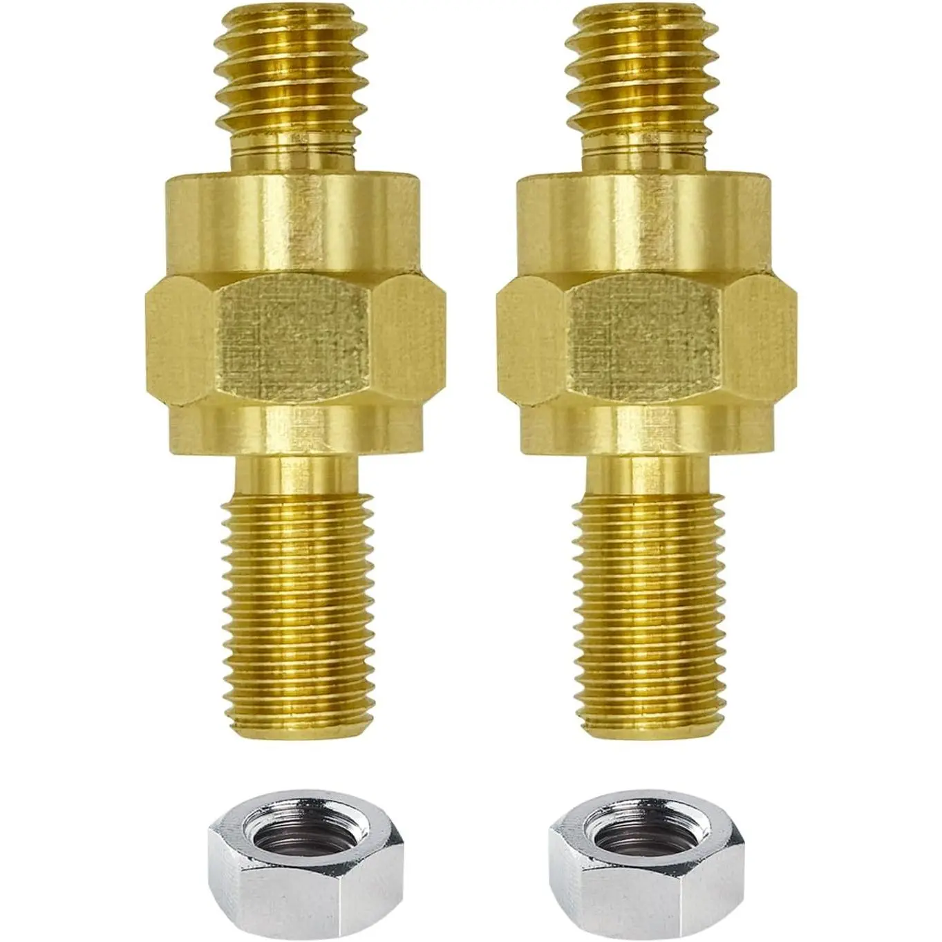 3/8"-16 & 3/8"-24 Brass Long Stud Side Post Battery Terminal Bolt, Standard Battery Side Post Extender Stud Compatible with GM Post, Pack of 2