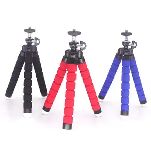 Metal Head Small Sponge Octopus Stand Mini Lazy Tripod Phone Camera Transformable Triangle Stand