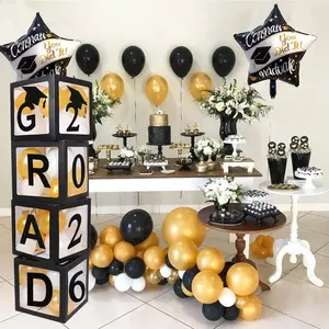 2026 Graduation Party Decoration Set with 4 Boxes, Congratulations Sign, Proud of You Sign, Perfect for Graduation Celebrations, Balloon, Graduation Gift