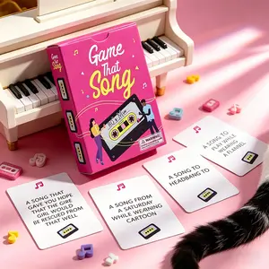 Retro Era Song Guessing Card Game - A Fun Card Game for Family and Friends Gatherings - For Festivals, Balls, Karaoke Events, and Music-Themed Activities - Valentine's Day, Easter, Ramadan, Carnival, Christmas