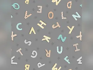 Bella Bunny & Bear | Alphabet on Dark Grey by Lewis & Irene | A648.3