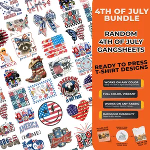 15PCS 4th of July Mystery DTF Transfer Bundle – Patriotic Heat Transfers | Ready to Press | USA-Themed Designs for T-Shirts, DIY Crafts & More! Custom Stars