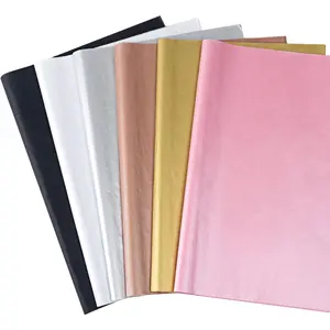 60 Sheets 6 Colors Metallic Tissue Paper, Wrapping for Birthday Parties Christmas Weddings DIY Crafts,20 x 14 Inch(Rose , , ,Black,White)