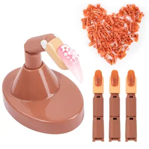 Adjustable Fake Mannequin Fingers - 3PCS Training Set With Acrylic Base and 100PCS Brown Nail Tips - Movable & Flexible For Nail Art Practice