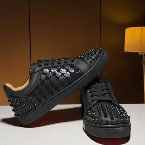 Newlowtopnetredcasualrivetfashionshoeswithflatshoes