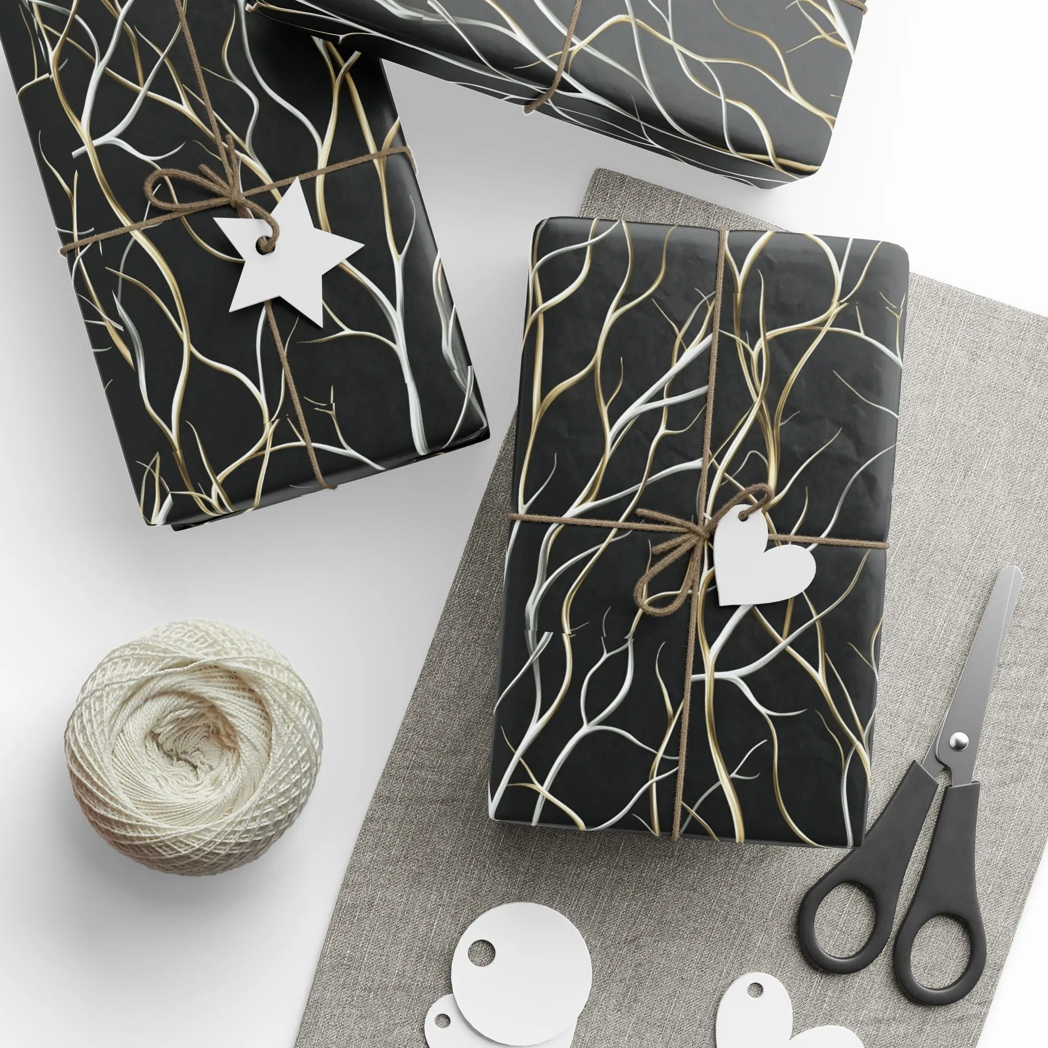 Luxury Gold and Black Wrapping Paper for Elegant Occasions