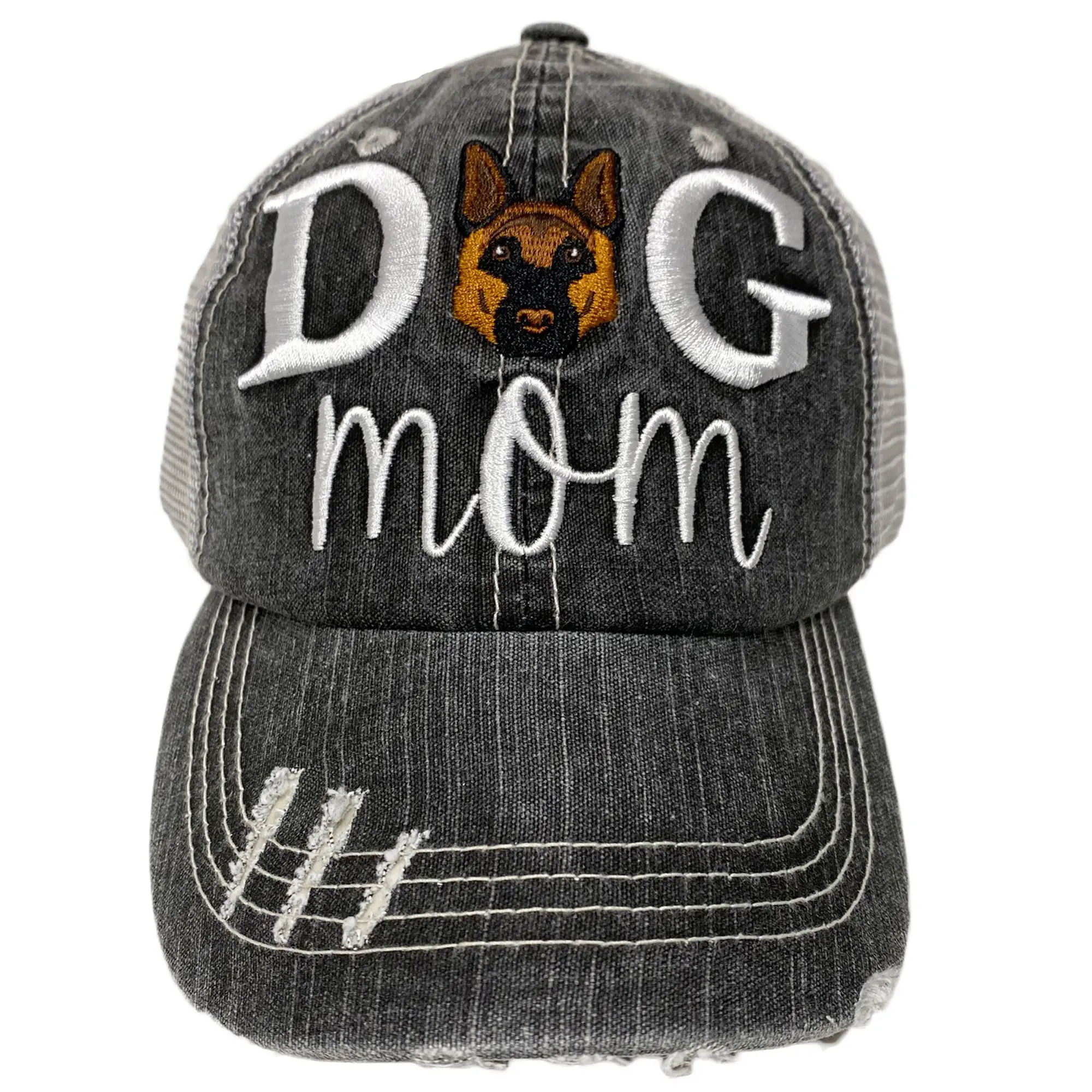 Dog Mom Hat with German Shepherd Animal Motif, Fashion Clothes Accessory